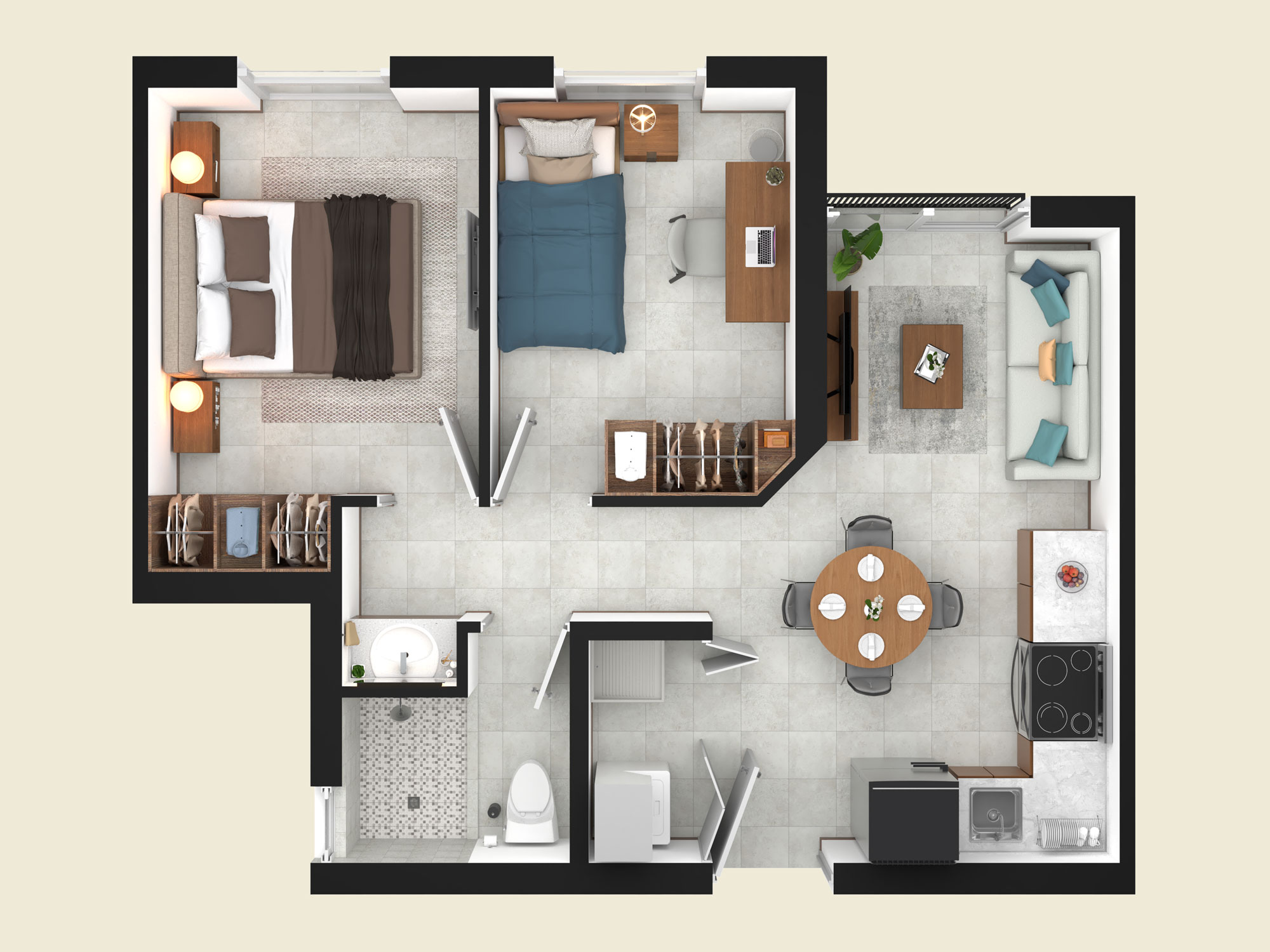 Plano 2 habitaciones