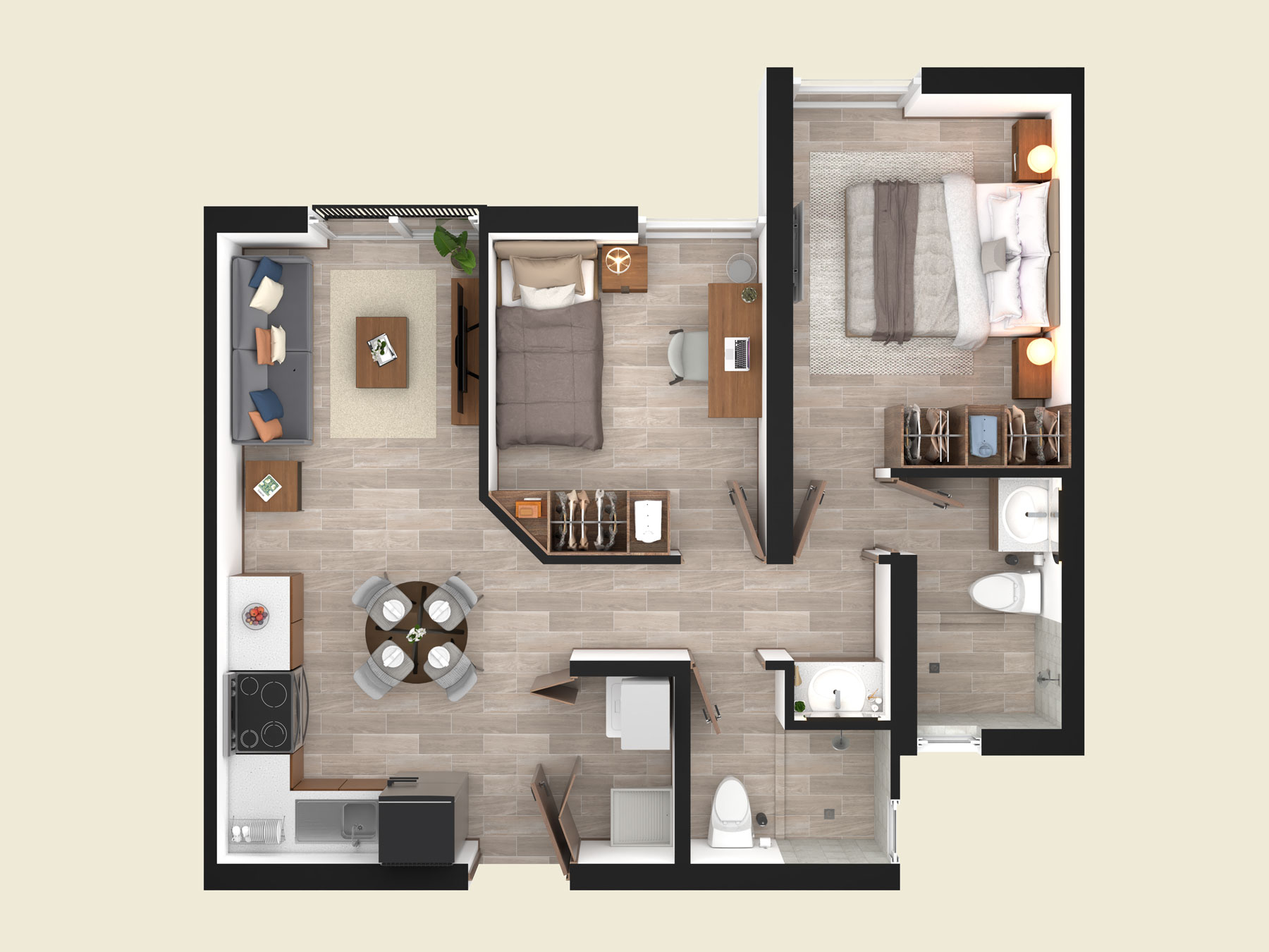 Plano 2 habitaciones